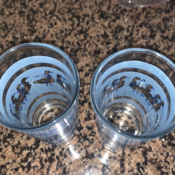 FG Vintage Blue Bow Geese Tumblers - Picture 3 of 7